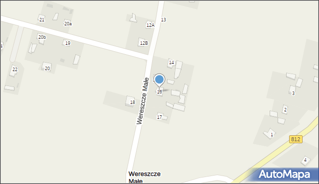 Wereszcze Małe, Wereszcze Małe, 16, mapa Wereszcze Małe