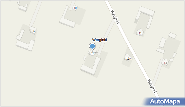 Werginki, Werginki, 11, mapa Werginki