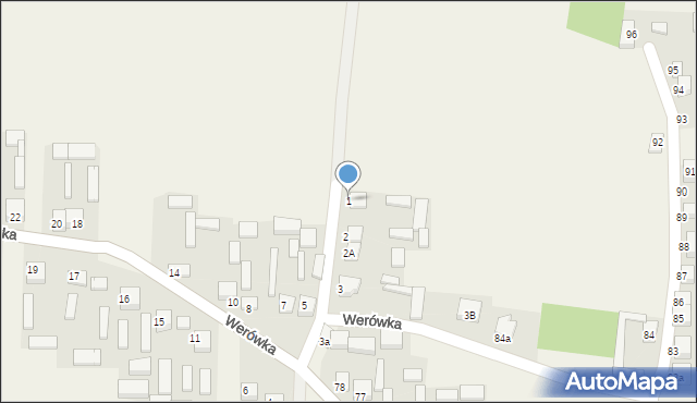 Werówka, Werówka, 1, mapa Werówka