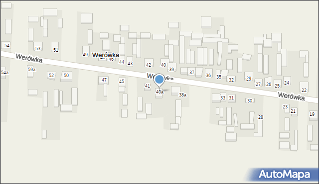 Werówka, Werówka, 40a, mapa Werówka