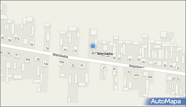 Werówka, Werówka, 49, mapa Werówka