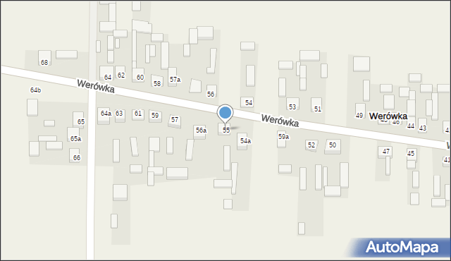 Werówka, Werówka, 55, mapa Werówka