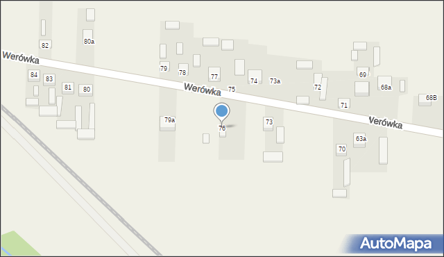 Werówka, Werówka, 76, mapa Werówka