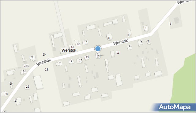 Werstok, Werstok, 13, mapa Werstok