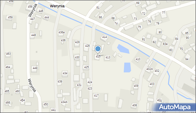 Werynia, Werynia, 415, mapa Werynia