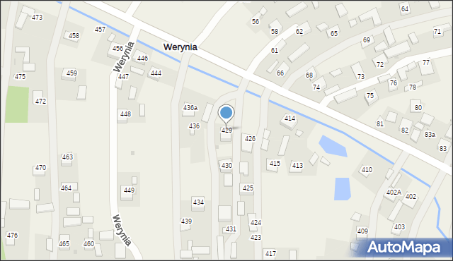 Werynia, Werynia, 429, mapa Werynia