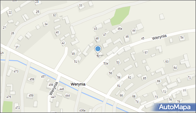 Werynia, Werynia, 52, mapa Werynia