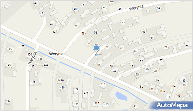 Werynia, Werynia, 61, mapa Werynia