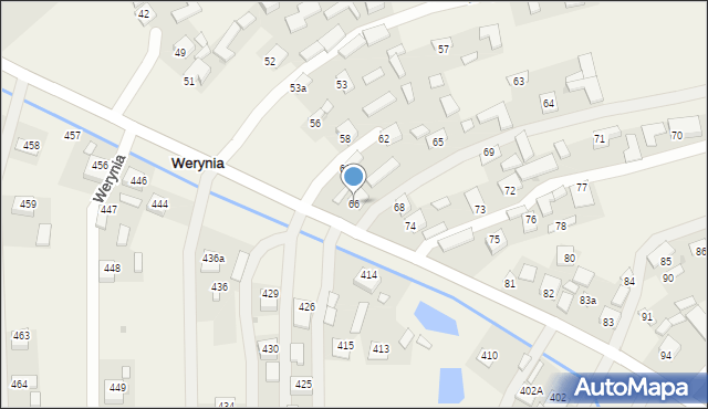 Werynia, Werynia, 66, mapa Werynia