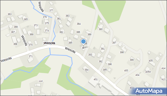 Wesoła, Wesoła, 387, mapa Wesoła