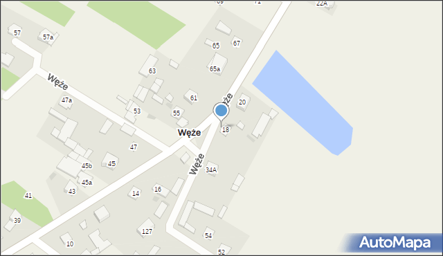 Węże, Węże, 18a, mapa Węże