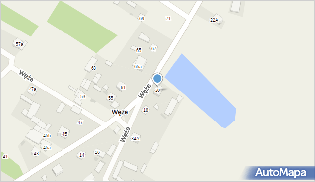 Węże, Węże, 20, mapa Węże