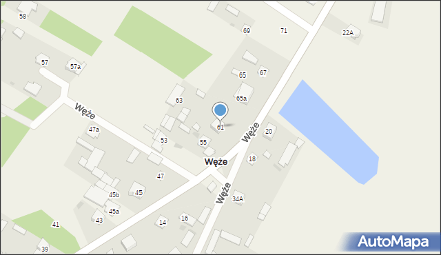 Węże, Węże, 61, mapa Węże