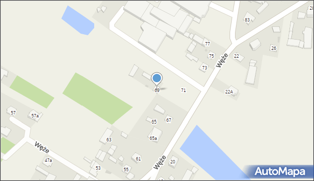 Węże, Węże, 69, mapa Węże