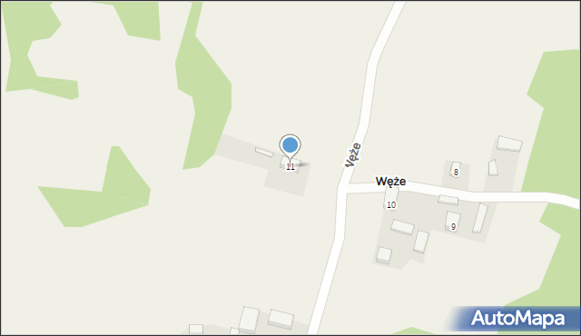 Węże, Węże, 11, mapa Węże