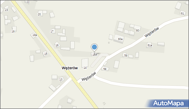 Wężerów, Wężerów, 16A, mapa Wężerów