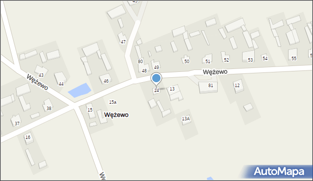 Wężewo, Wężewo, 14, mapa Wężewo