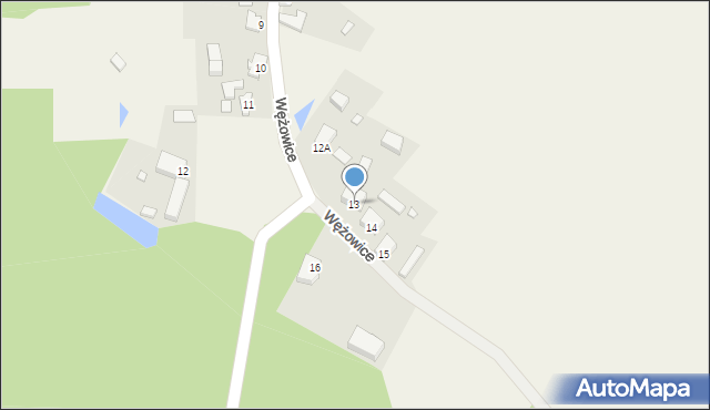 Wężowice, Wężowice, 13, mapa Wężowice