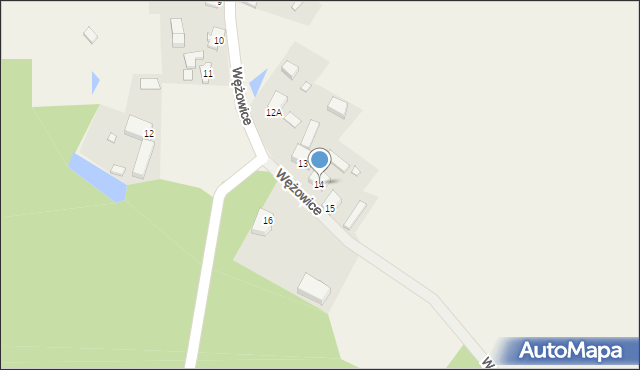 Wężowice, Wężowice, 14, mapa Wężowice