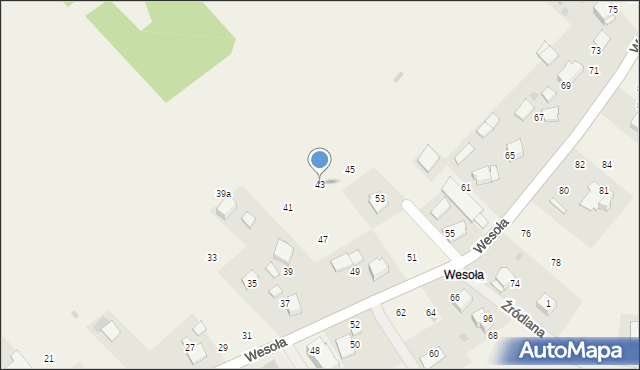 Wielka Wieś, Wesoła, 43, mapa Wielka Wieś