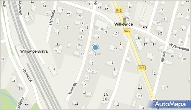 Wilkowice, Wesoła, 7, mapa Wilkowice