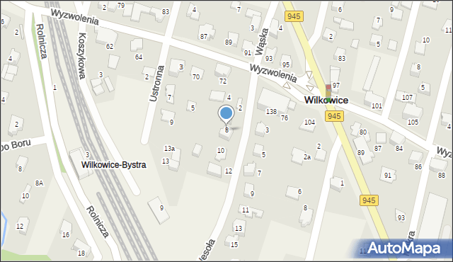 Wilkowice, Wesoła, 8, mapa Wilkowice