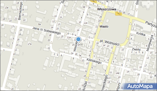 Włoszczowa, Wesoła, 17, mapa Włoszczowa