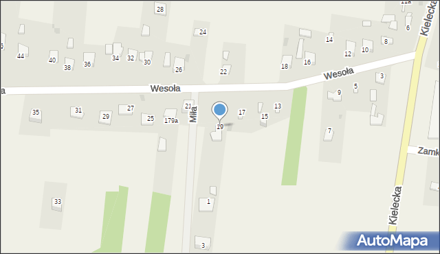 Włoszczowice, Wesoła, 19, mapa Włoszczowice