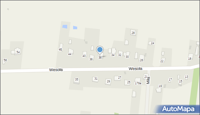 Włoszczowice, Wesoła, 36, mapa Włoszczowice