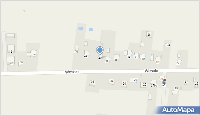 Włoszczowice, Wesoła, 40, mapa Włoszczowice