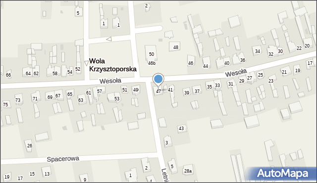 Wola Krzysztoporska, Wesoła, 47, mapa Wola Krzysztoporska