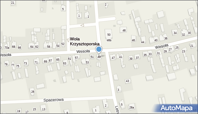 Wola Krzysztoporska, Wesoła, 49, mapa Wola Krzysztoporska