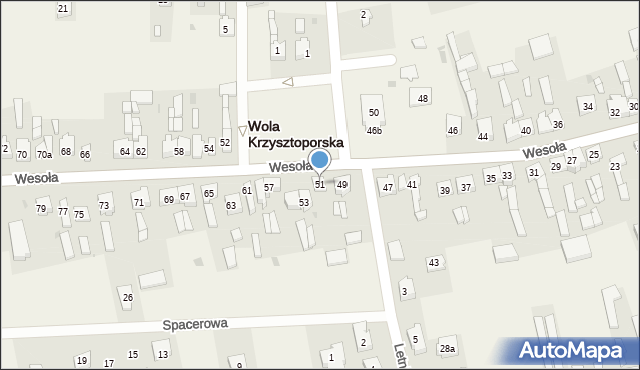 Wola Krzysztoporska, Wesoła, 51, mapa Wola Krzysztoporska
