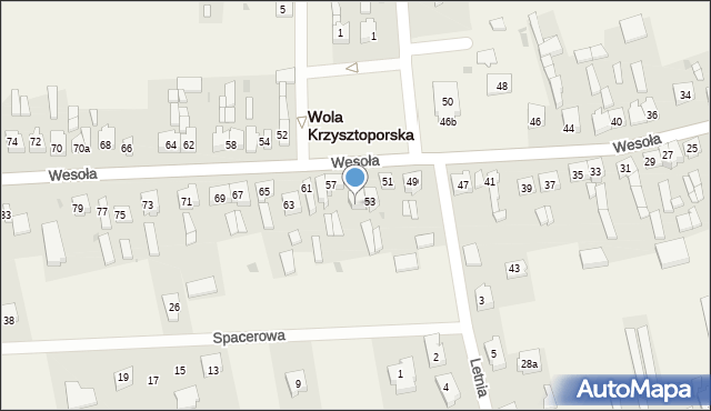 Wola Krzysztoporska, Wesoła, 55, mapa Wola Krzysztoporska