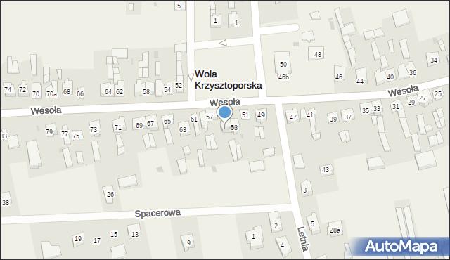 Wola Krzysztoporska, Wesoła, 55, mapa Wola Krzysztoporska