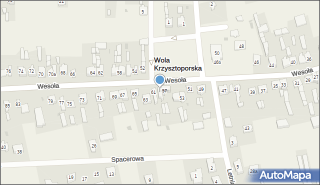 Wola Krzysztoporska, Wesoła, 59, mapa Wola Krzysztoporska