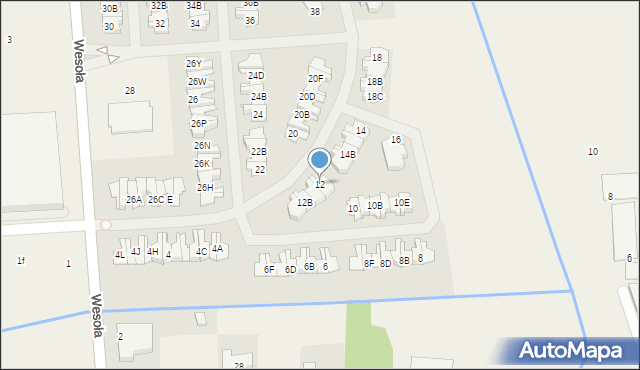 Wólka Kosowska, Wesoła, 12, mapa Wólka Kosowska