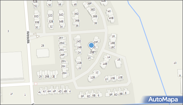 Wólka Kosowska, Wesoła, 20B, mapa Wólka Kosowska