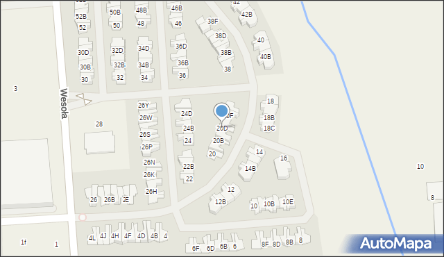 Wólka Kosowska, Wesoła, 20D, mapa Wólka Kosowska