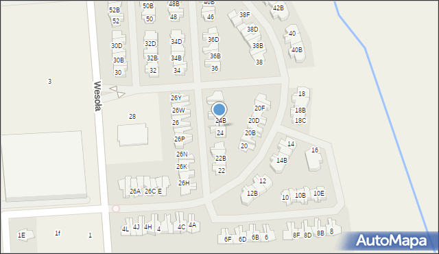 Wólka Kosowska, Wesoła, 24A, mapa Wólka Kosowska