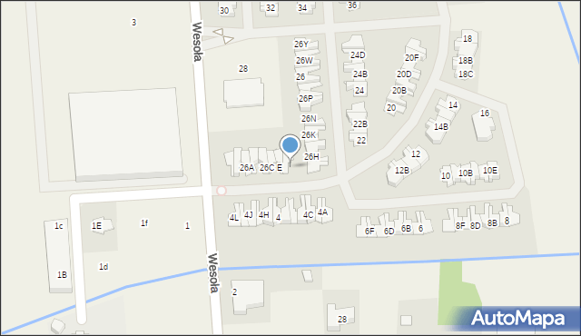 Wólka Kosowska, Wesoła, 26G, mapa Wólka Kosowska