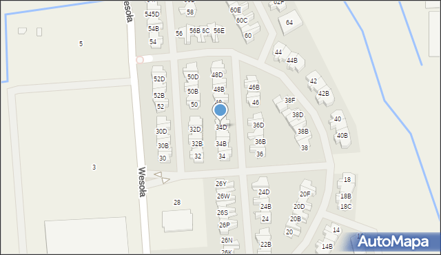 Wólka Kosowska, Wesoła, 34D, mapa Wólka Kosowska