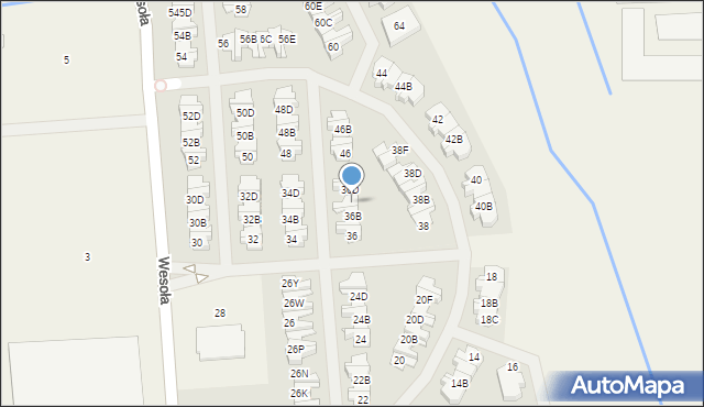 Wólka Kosowska, Wesoła, 36C, mapa Wólka Kosowska