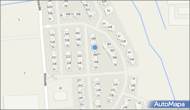 Wólka Kosowska, Wesoła, 36D, mapa Wólka Kosowska