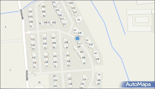 Wólka Kosowska, Wesoła, 38G, mapa Wólka Kosowska