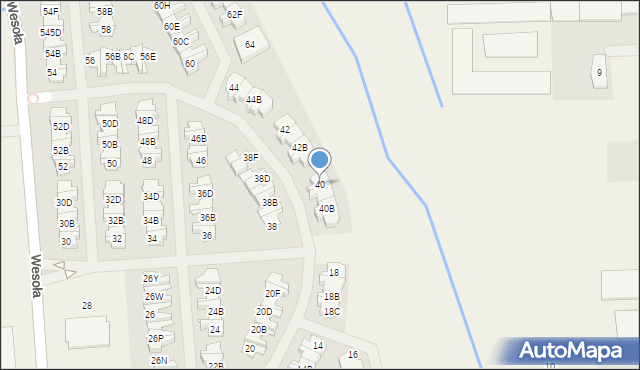Wólka Kosowska, Wesoła, 40, mapa Wólka Kosowska
