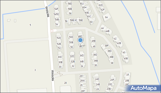 Wólka Kosowska, Wesoła, 48, mapa Wólka Kosowska