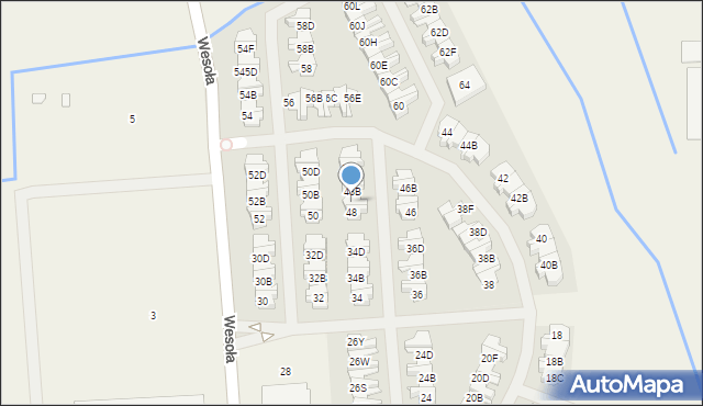 Wólka Kosowska, Wesoła, 48A, mapa Wólka Kosowska