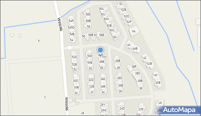 Wólka Kosowska, Wesoła, 48C, mapa Wólka Kosowska