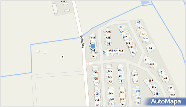 Wólka Kosowska, Wesoła, 54A, mapa Wólka Kosowska